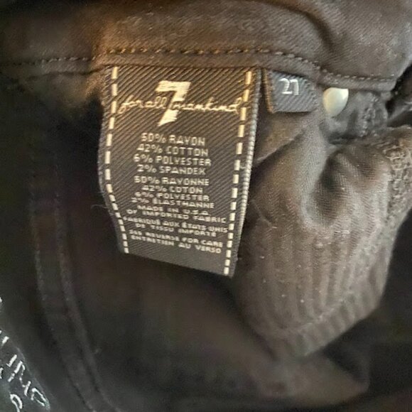 7 for all mankind The High Waist Women's Black Skinny Jeans Size 27 - Picture 10 of 10